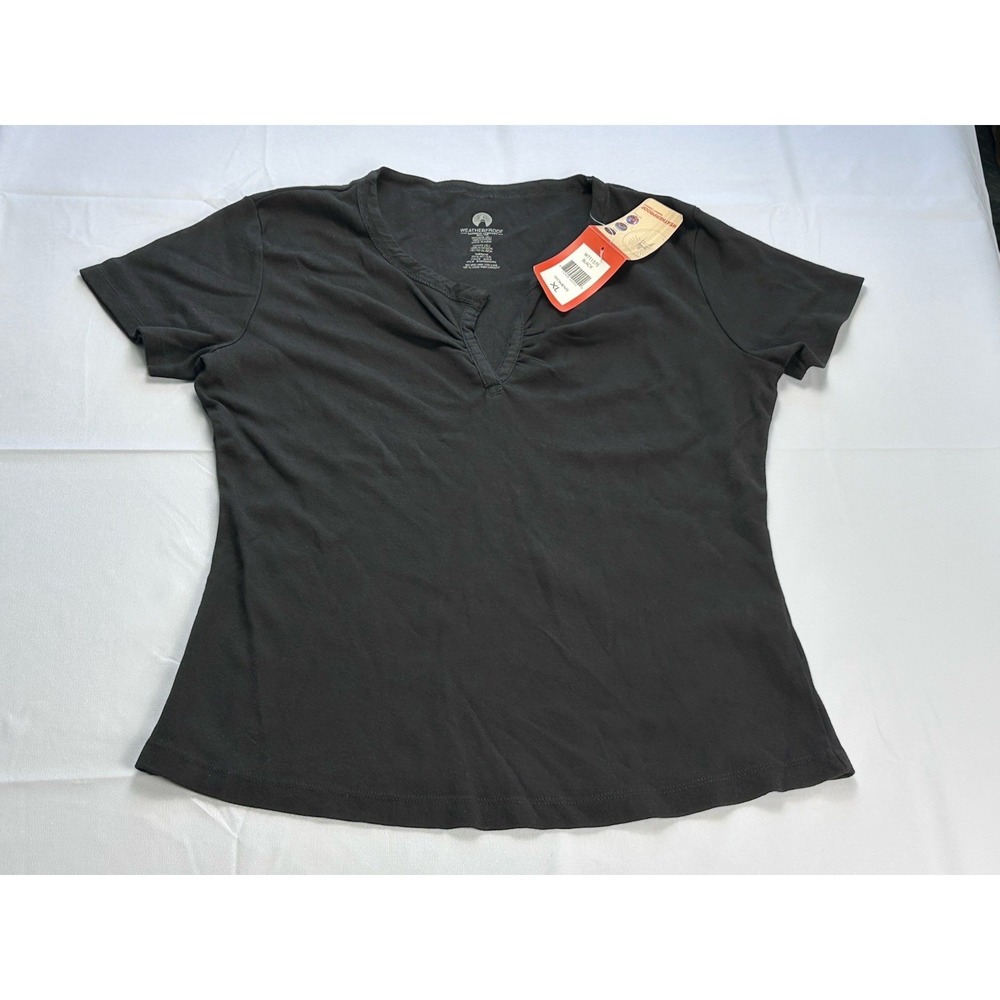 Weatherproof Garment Company Women's XL Black Shirt 100% Cotton Modern Tee